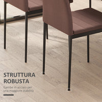 Set 4 Sedie 41x50x97 cm in Tessuto Khaki