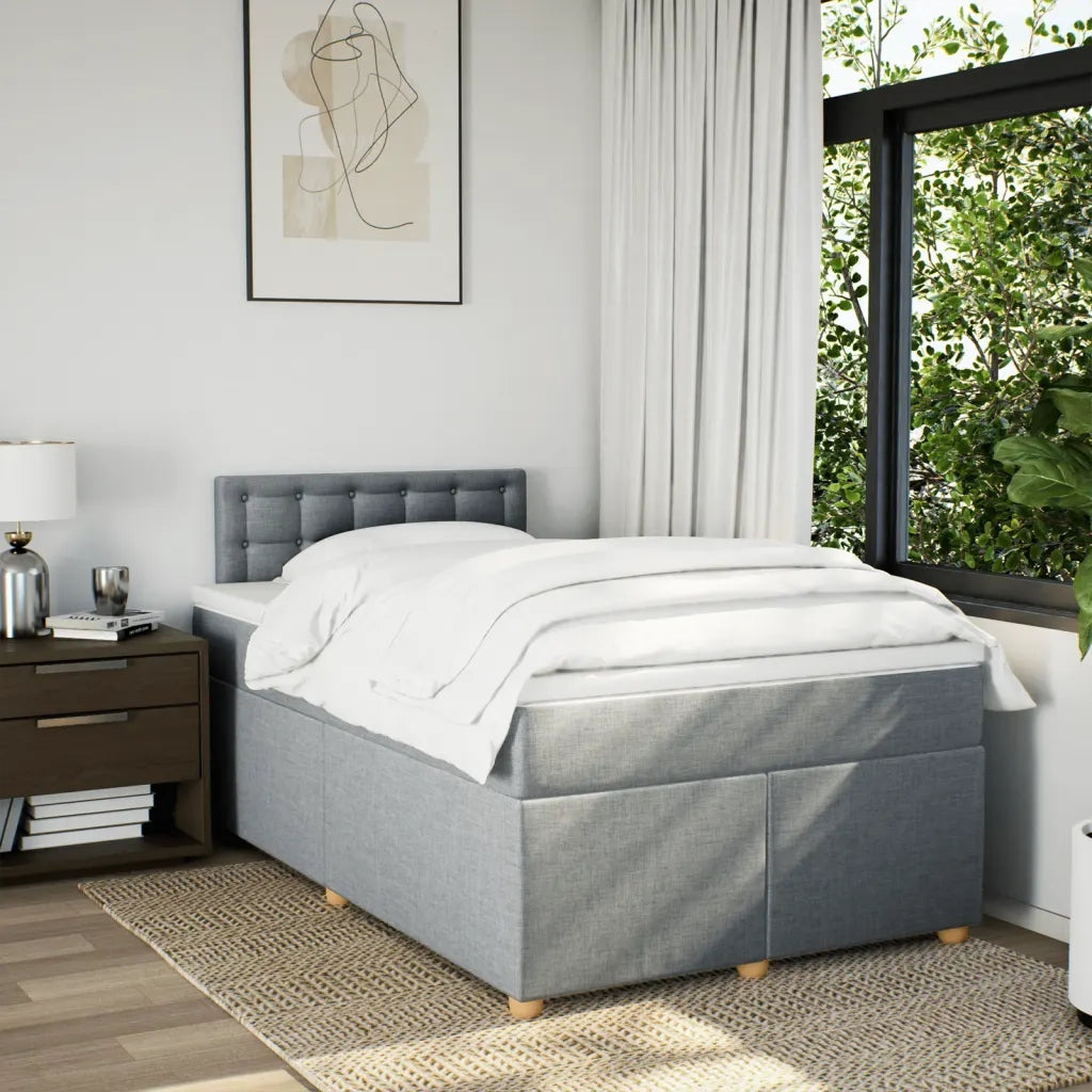 Giroletto a Molle con Materasso Grigio Chiaro 120x200cm Tessuto 3288961