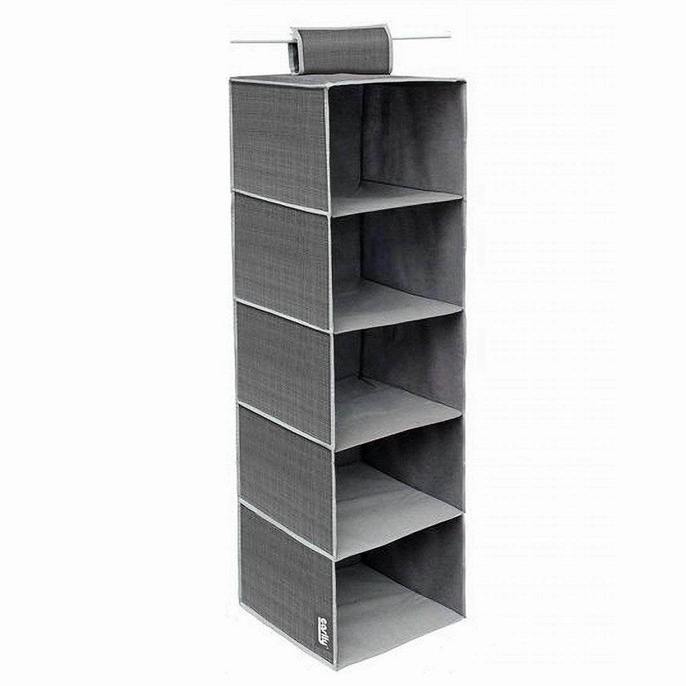 Trade Shop - Organizer Armadio Porta Tutto Pensile Tessuto Scarpe Borse 5 Piani 30x30x100cm -