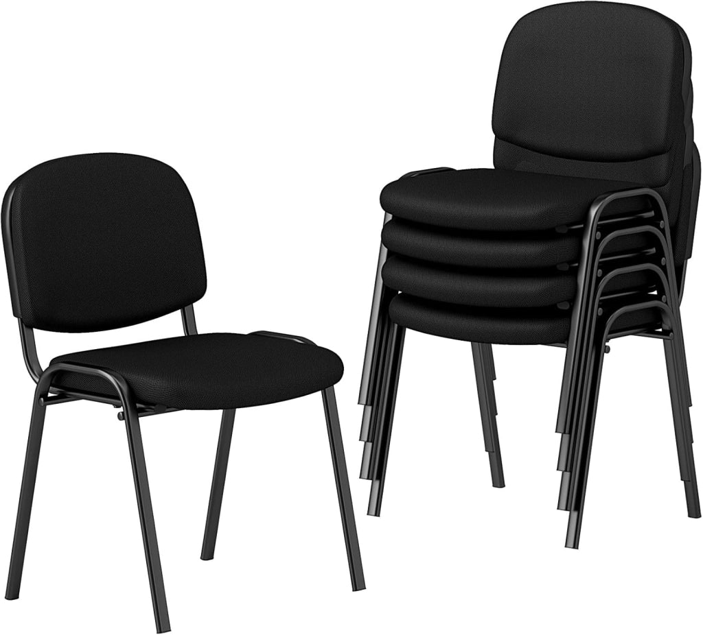 Set di 5 Sedie per Sala d'Attesa, Sedia Ospite Impilabile per Studio Ufficio, per Sala Conferenze, Sala d'Attesa, Portata 150 kg