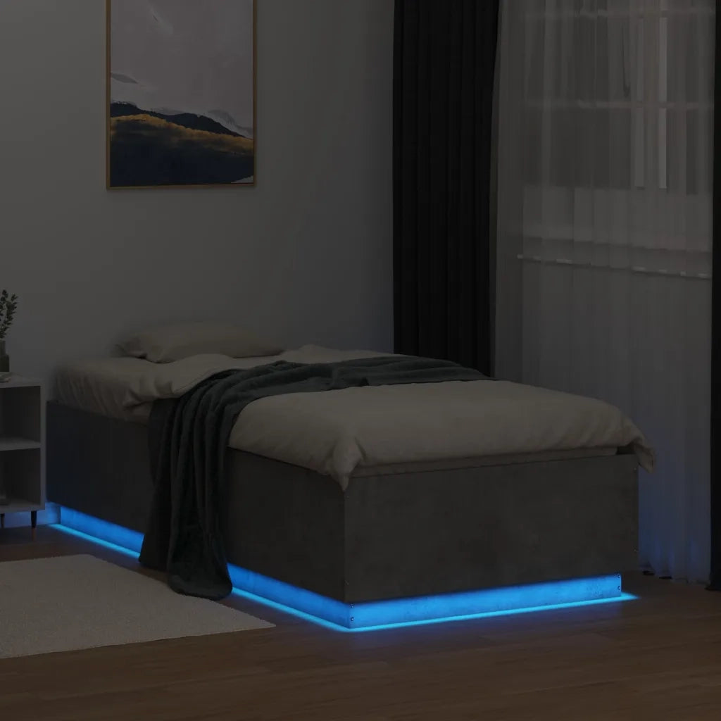 Giroletto Luci LED Grigio Cemento 90x190cm in Legno Multistrato 3209663