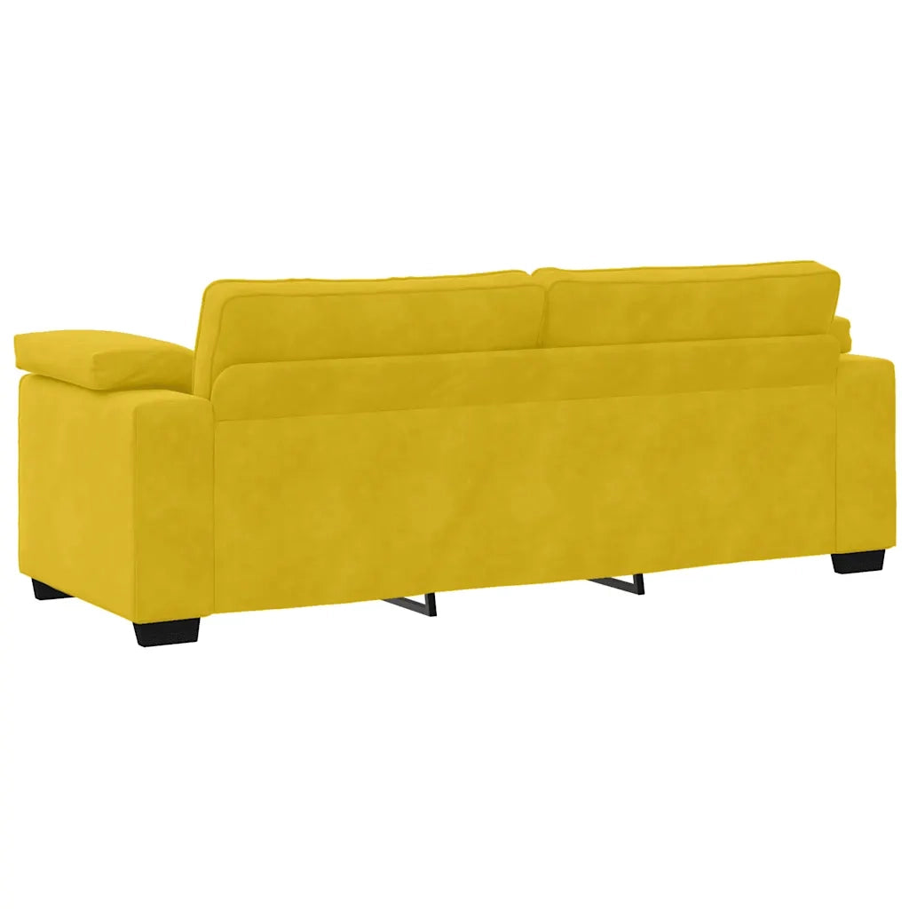 vidaXL Divano a 3 Posti Giallo 178 cm in Velluto