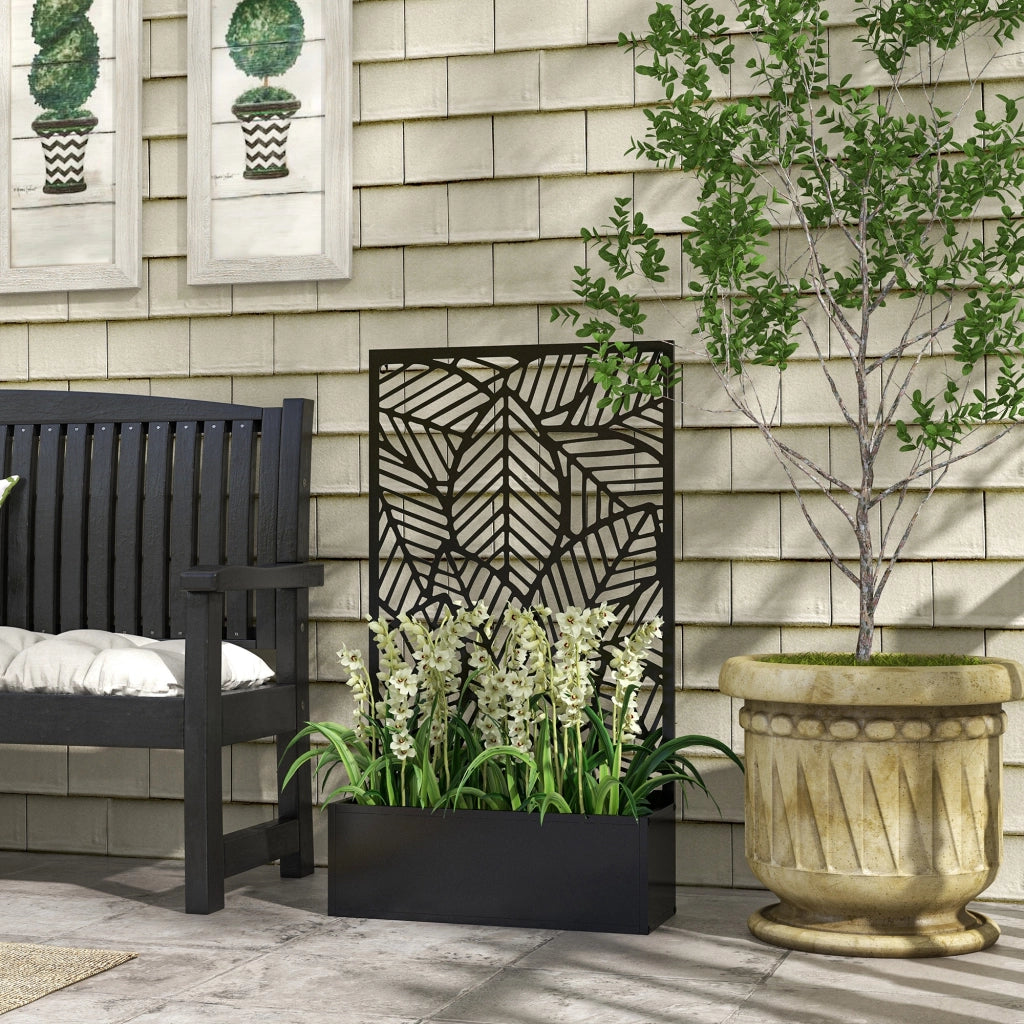 Parete divisoria per piante in metallo ¨C zephmum ¨C 61x23x113 cm nero