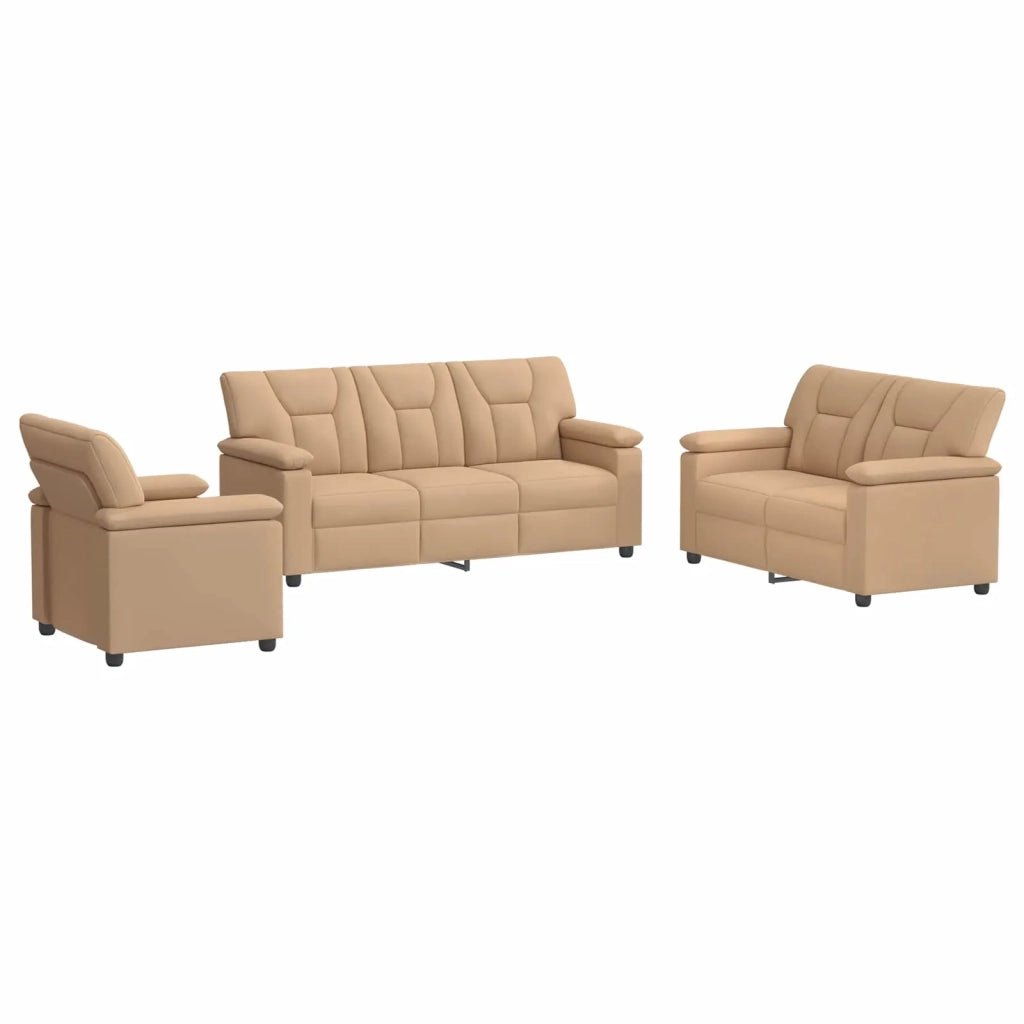Set di divani 3 pcs Cappuccino Similpelle 3430548
