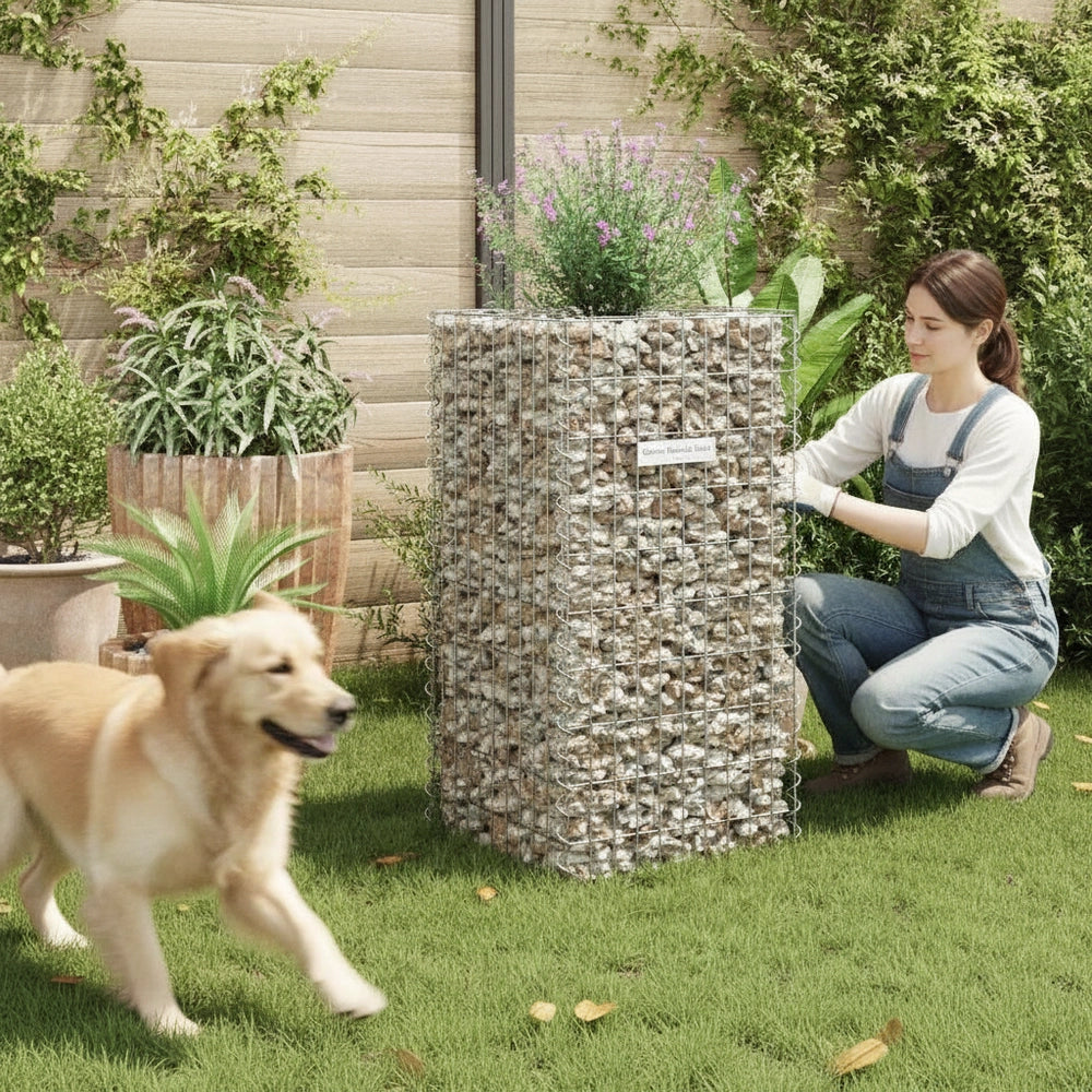 Gabion Raised Bed Steel 50x50x100 Cm