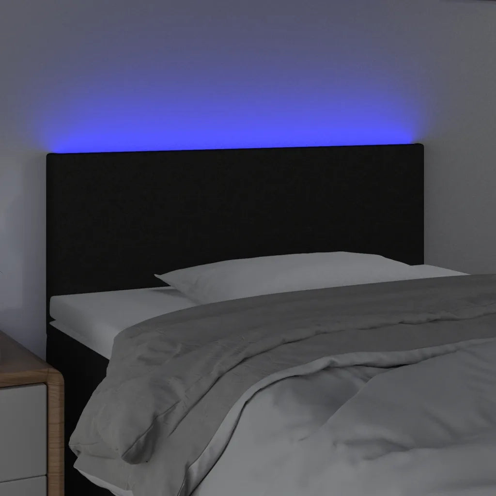 Testiera | Testata a LED Nera 90x5x78/88 cm in Tessuto