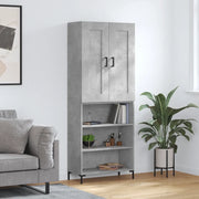 Credenza-Buffet-Armadio da cucina Grigio Cemento 69,5x34x180 cm in Legno Multistrato 398133