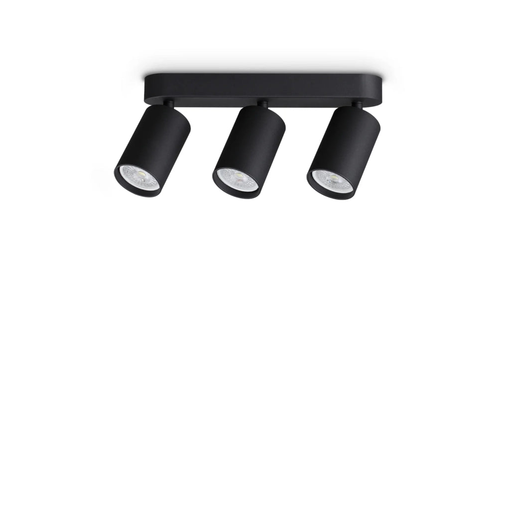 Plafoniera Dynamite 3 Luci Gu10 Nero