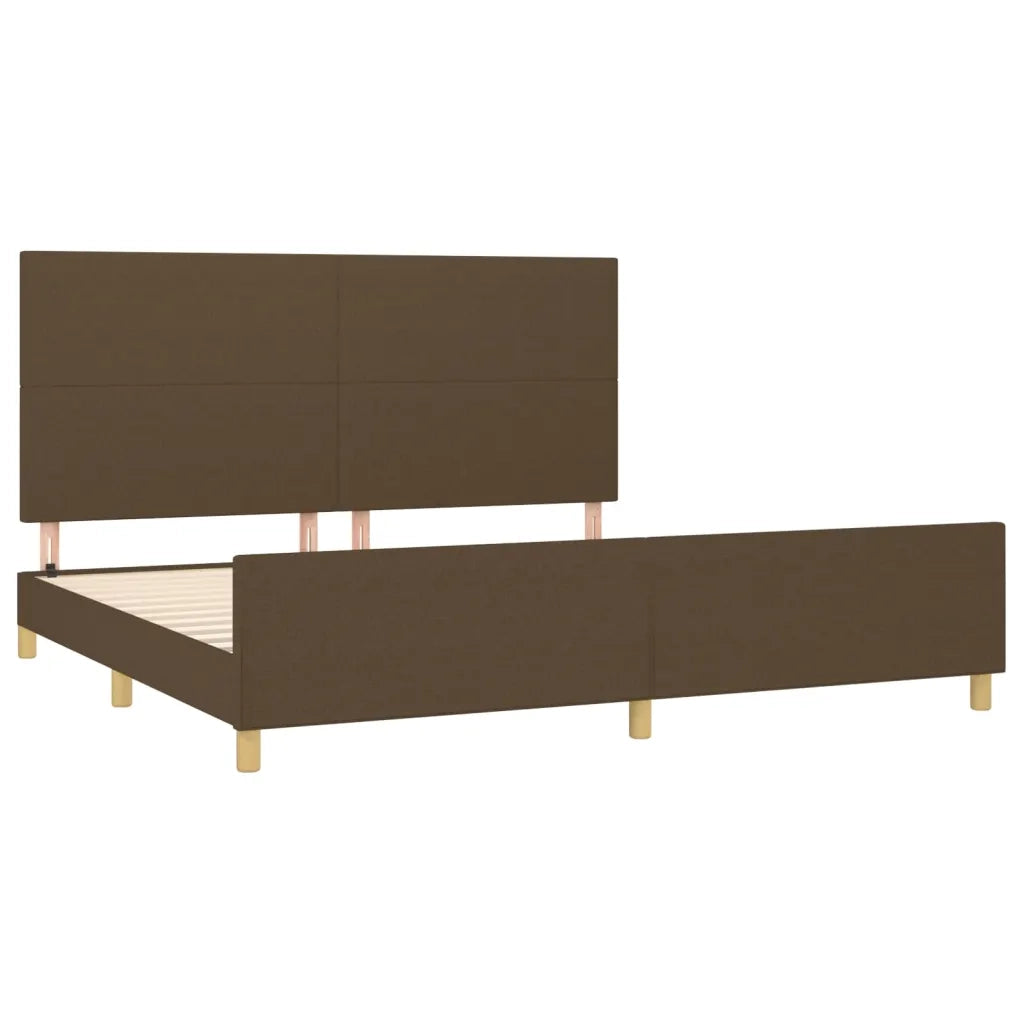 Giroletto senza Materasso Marrone Scuro 200x200 cm in Tessuto