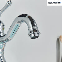 NALA | Rubinetto da bagno basso vintage Gastro cromato lucido |. Rubinetto per lavabo retrò premium in acciaio inossidabile piccolo |