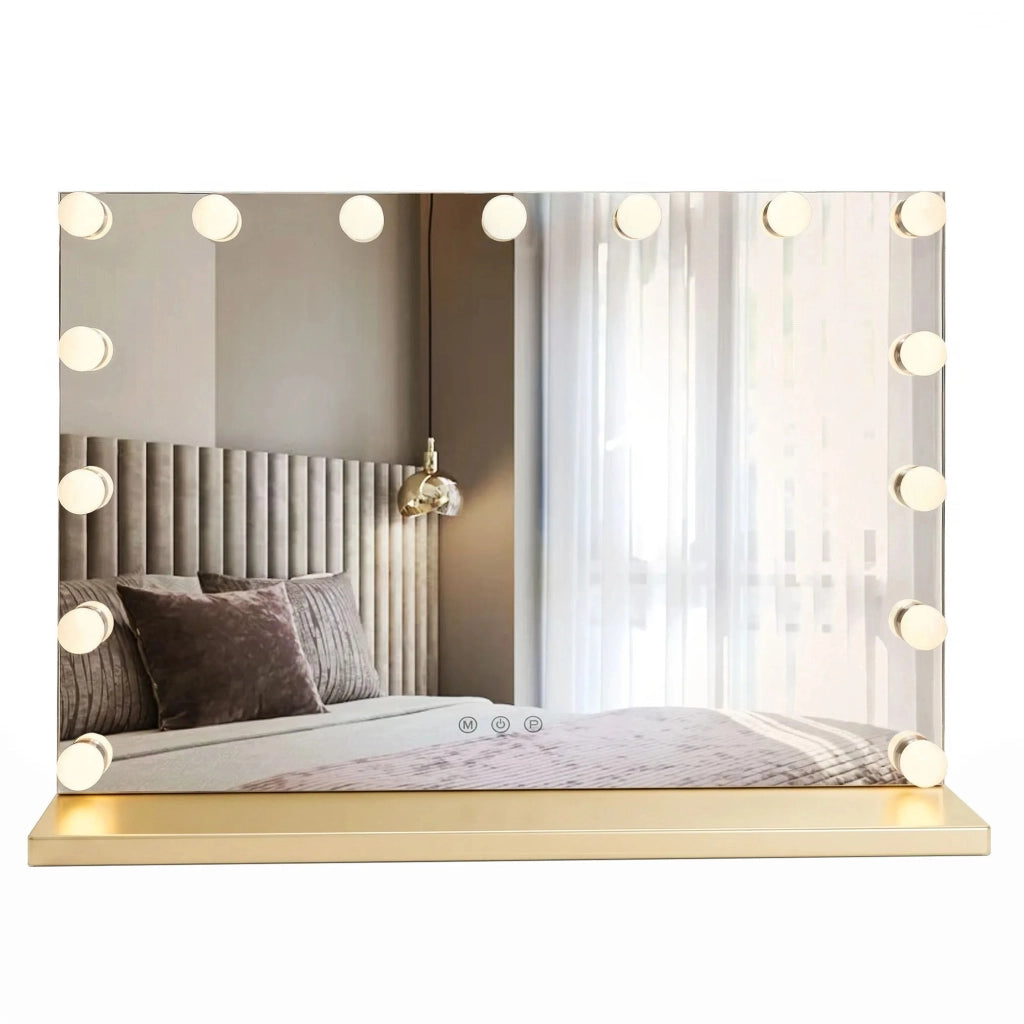 Specchio Led Hollywood L.gold 80x60