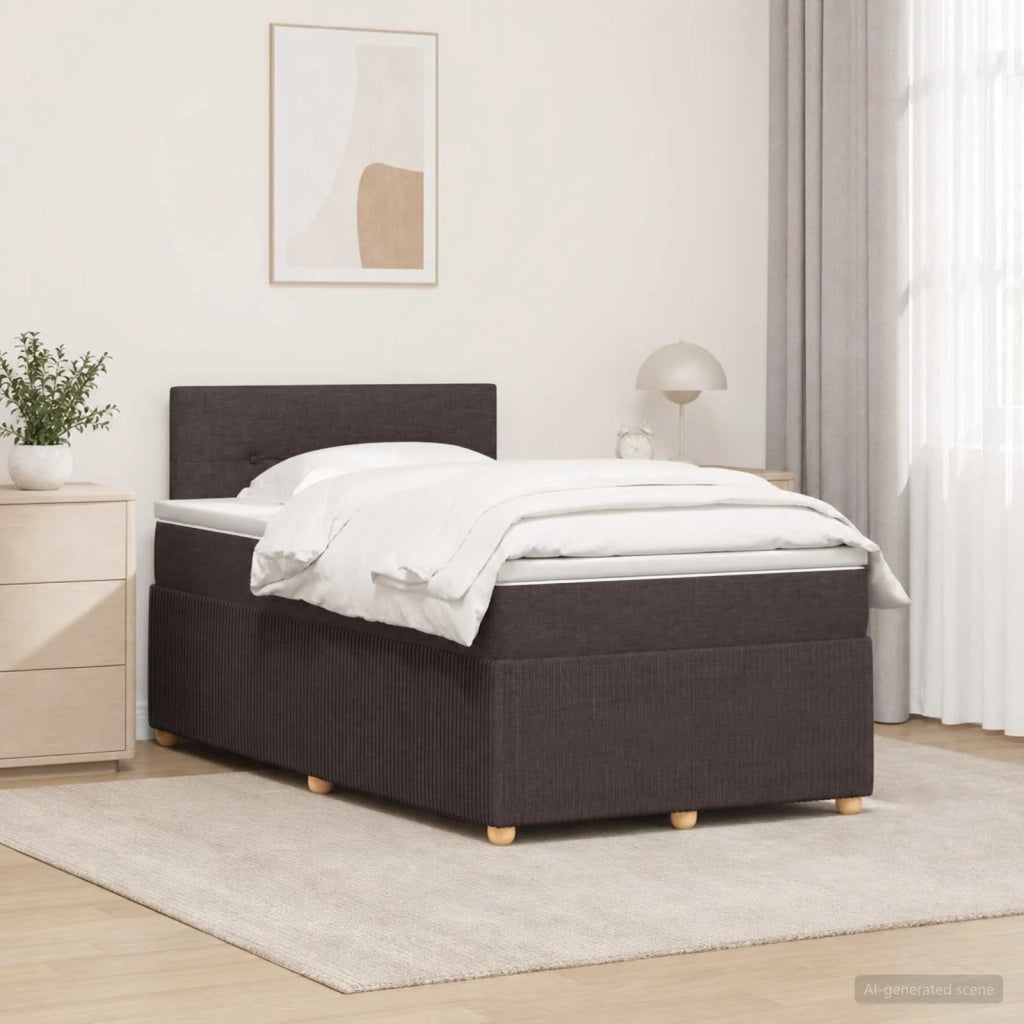 Letto box spring con materasso Marrone Scuro 120 x 200 cm 3452907