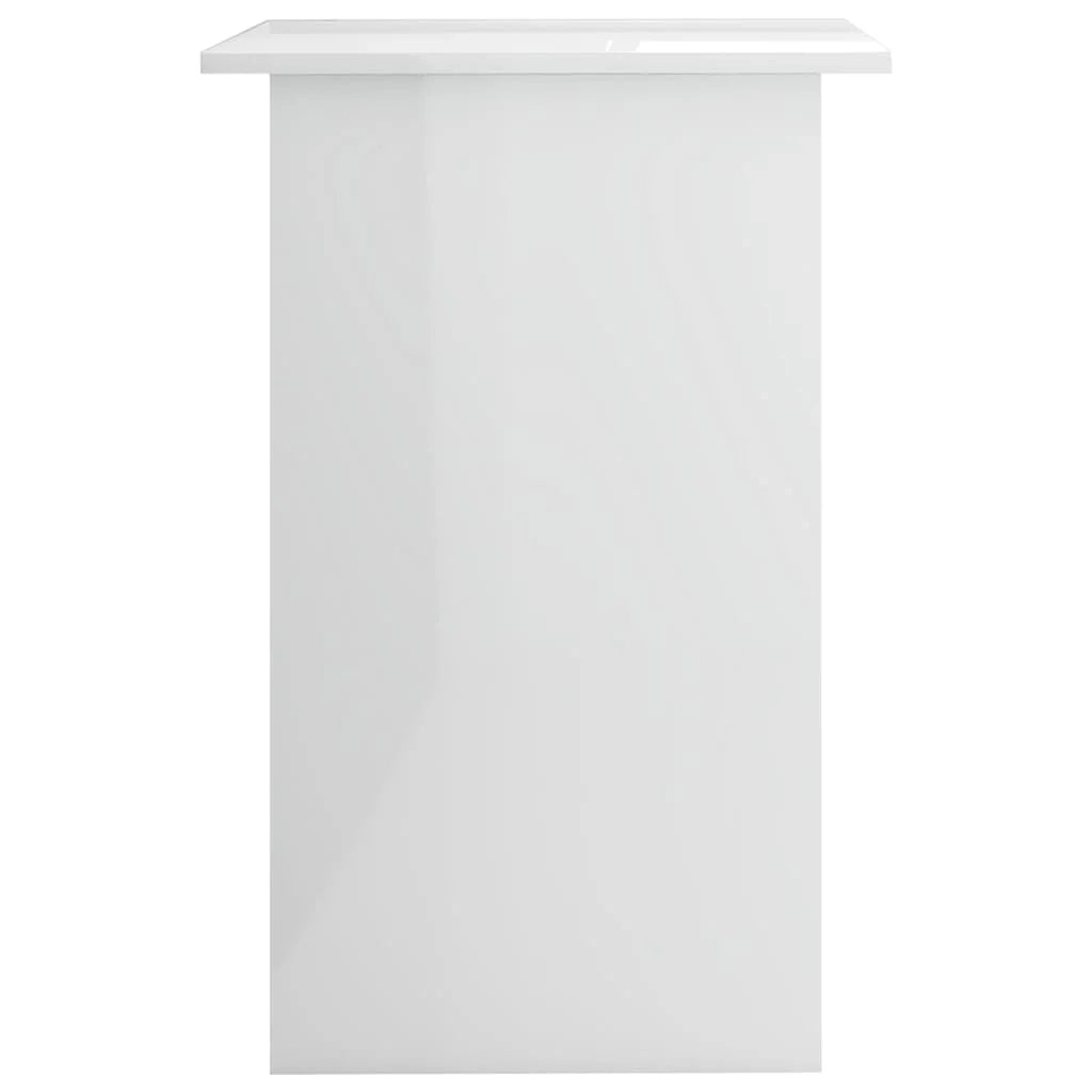 Scrivania tavolo postazione di lavoro mobile per computer scrivania da studio finitura lucida 90 x 50 x 74 cm legno ingegnerizzato bianco 02_0023554