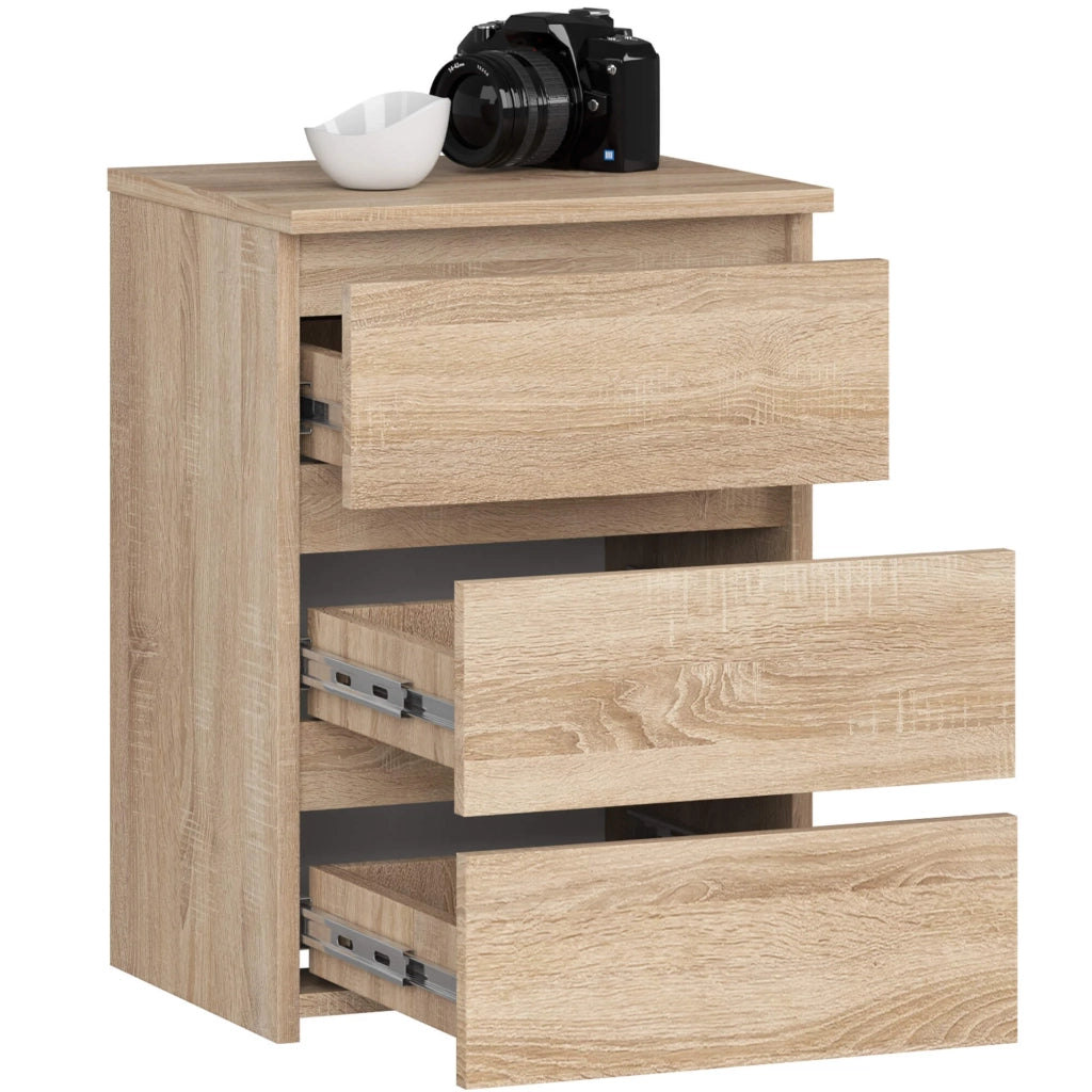 Comodino AKORD CL3 Sonoma Quercia 40 cm 3 cassetti 40x35x57 cm