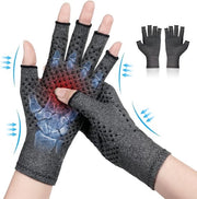 Manopole per Artrite - Guanti senza Dita per Compressione per Sostegno e Calore - Alleviare Dolore al Giunto Articolare delle Dita - 1 Paio (S)
