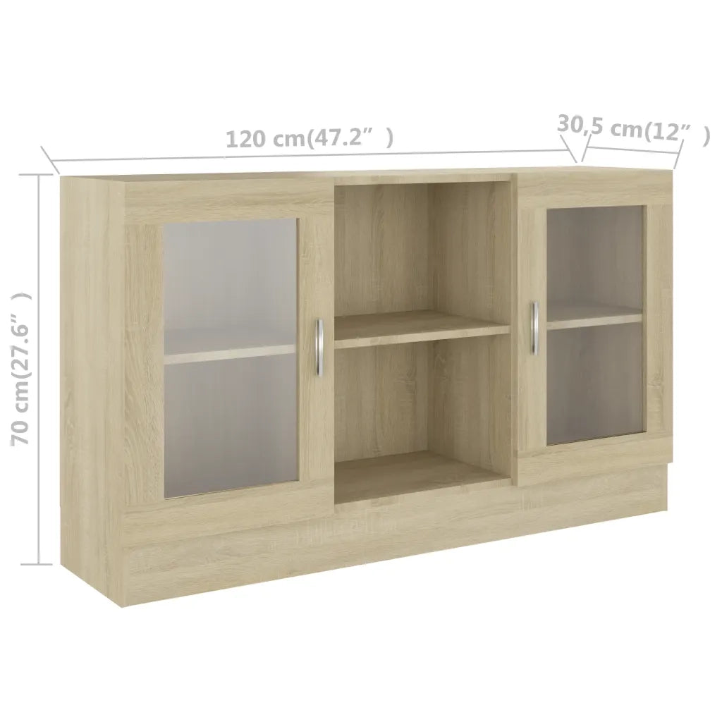 Armadietto Vetrina Rovere Sonoma 120x30,5x70 cm Multistrato CFW3214930