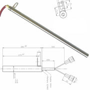 Resistenza accensione stufe a pellet d.12,5mm lung 28cm EDILKAMIN ITALIANA CAMIN - UNIVERSALE