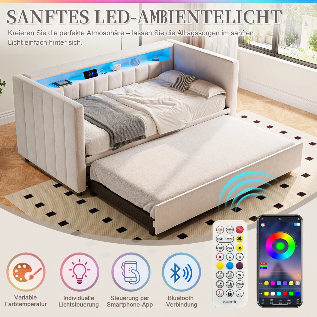 Divano letto con funzione letto estraibile velluto 90x190 cm