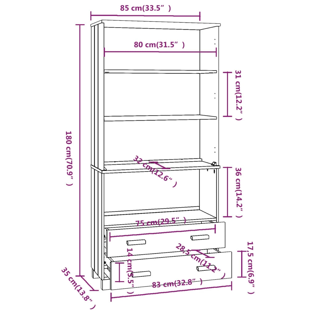 Buffet credenza cassettiera armadio mobile contenitore organizer cucina soggiorno salotto legno massello di pino grigio chiaro 02_0032142