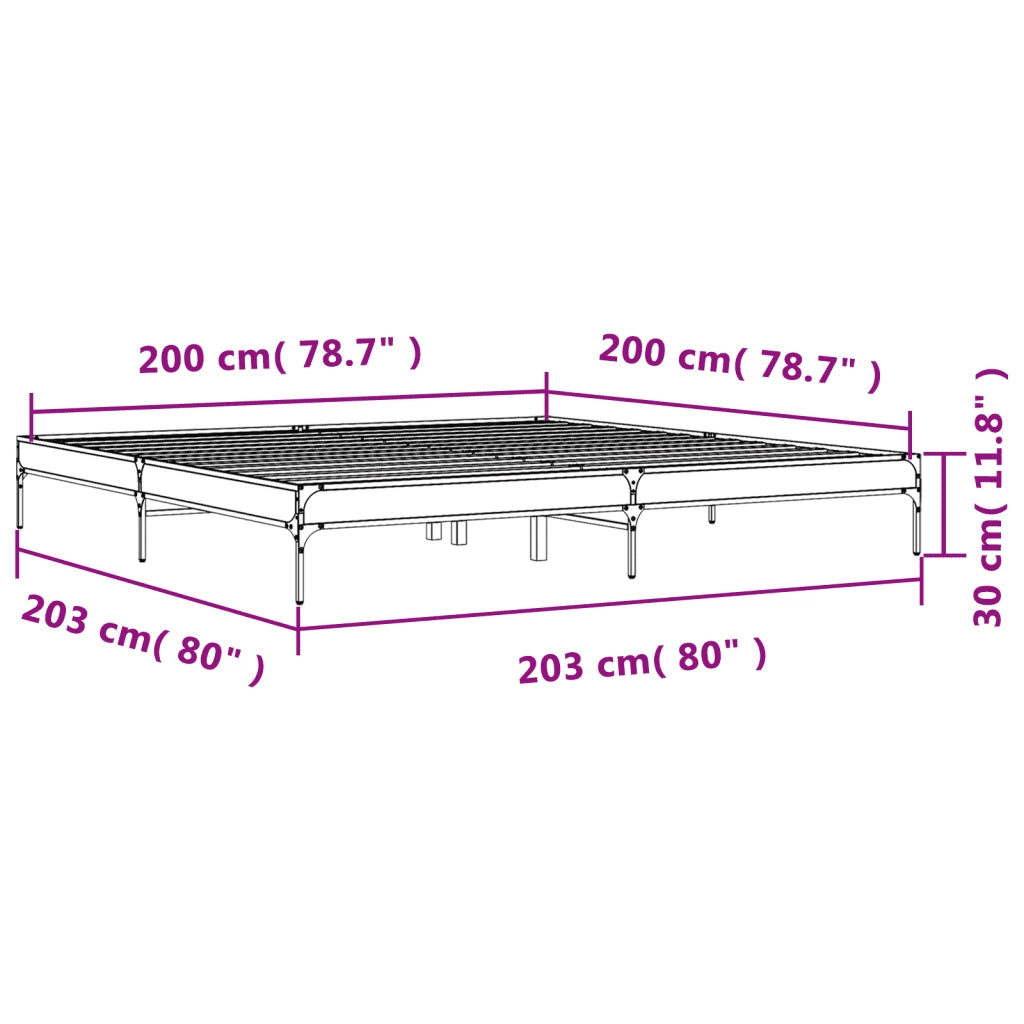 Giroletto Grigio Sonoma 200x200 cm in Legno Multistrato Metallo
