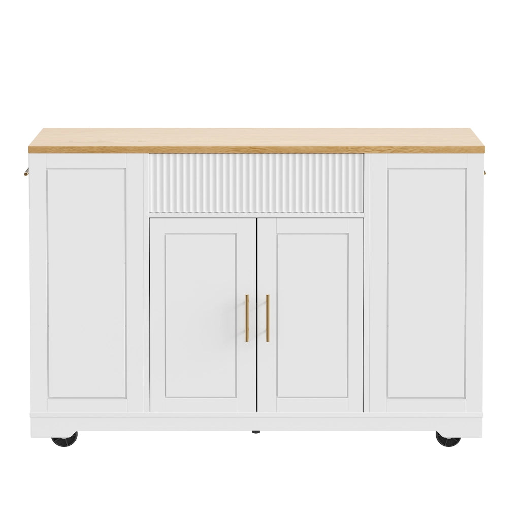 Isola Cucina su Ruote con Cassetti e Ante ¨C MINIMAL ¨C 120x50x92 cm