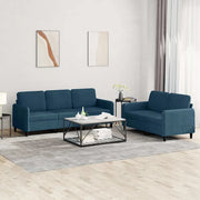 Set di Divani 2 pz Blu in Velluto 3202023