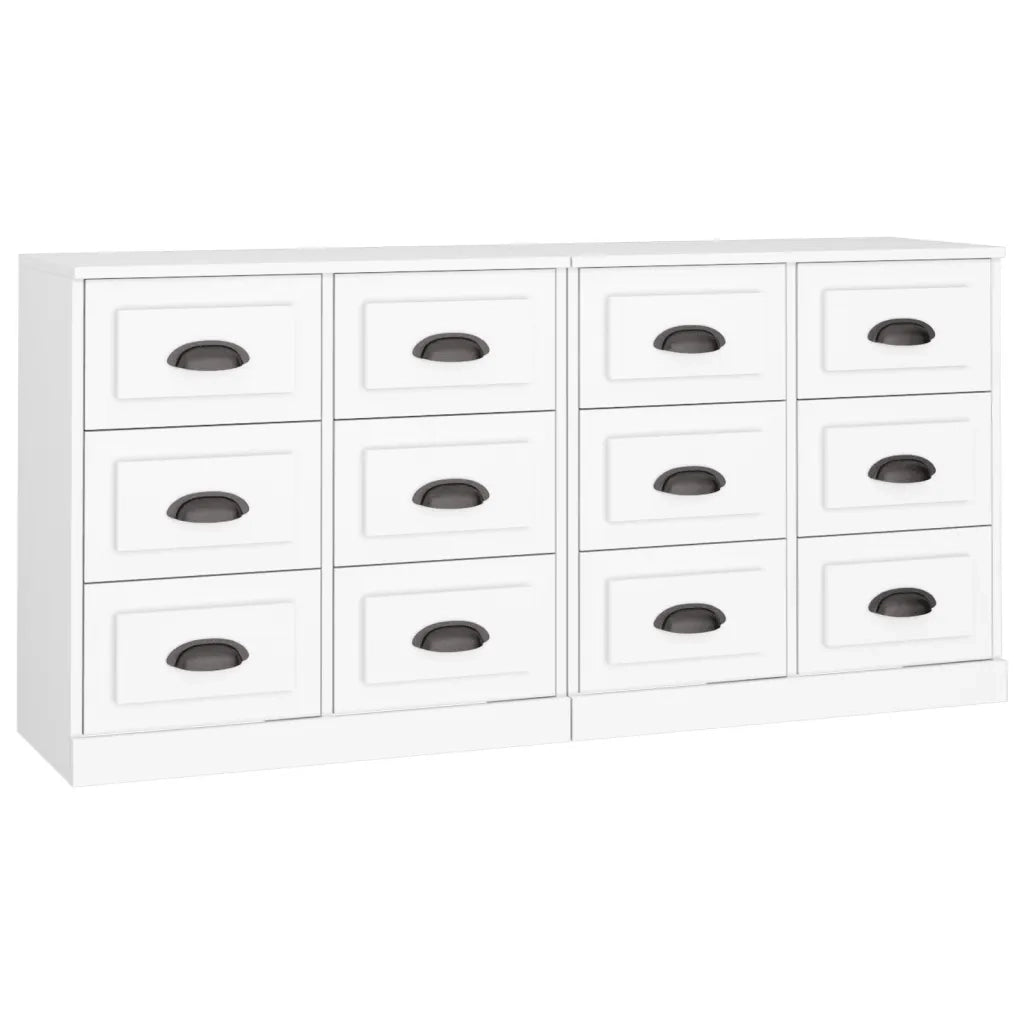 Credenze 2 pz Bianche in Legno Multistrato 3185279