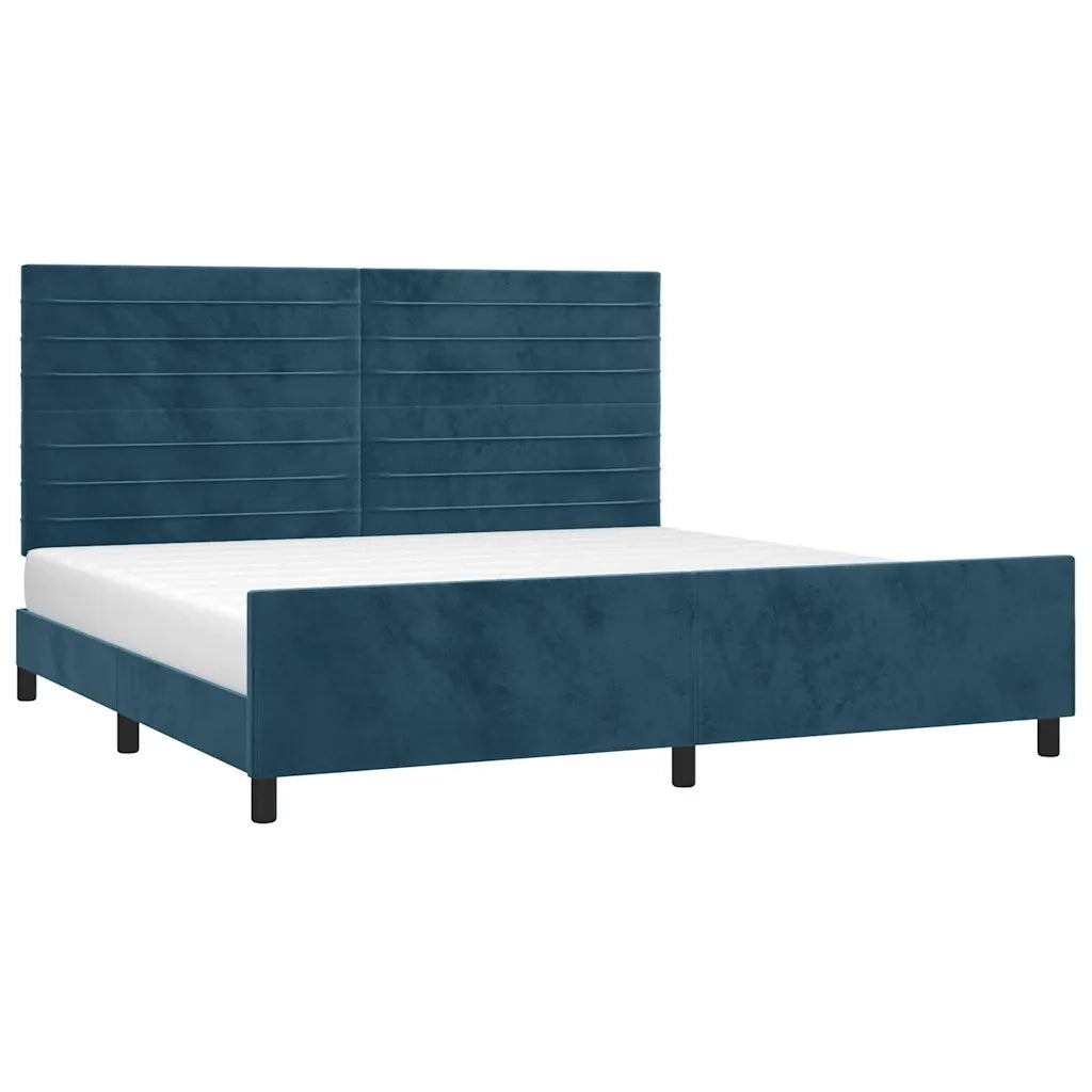 Giroletto senza Materasso Blu Scuro 200x200 cm in Velluto