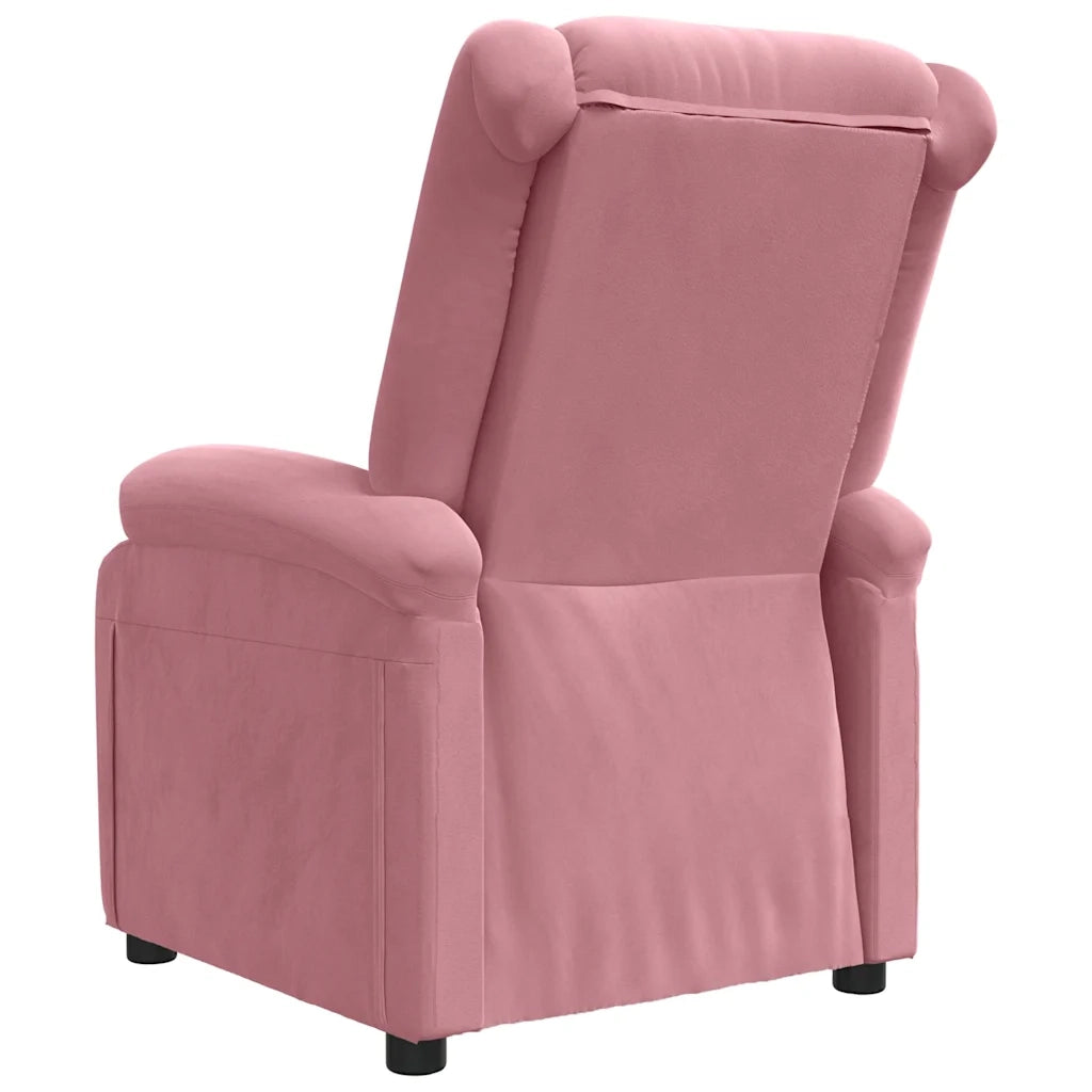 Divano Sedia-Poltrona Reclinabile Rosa in Velluto 620890