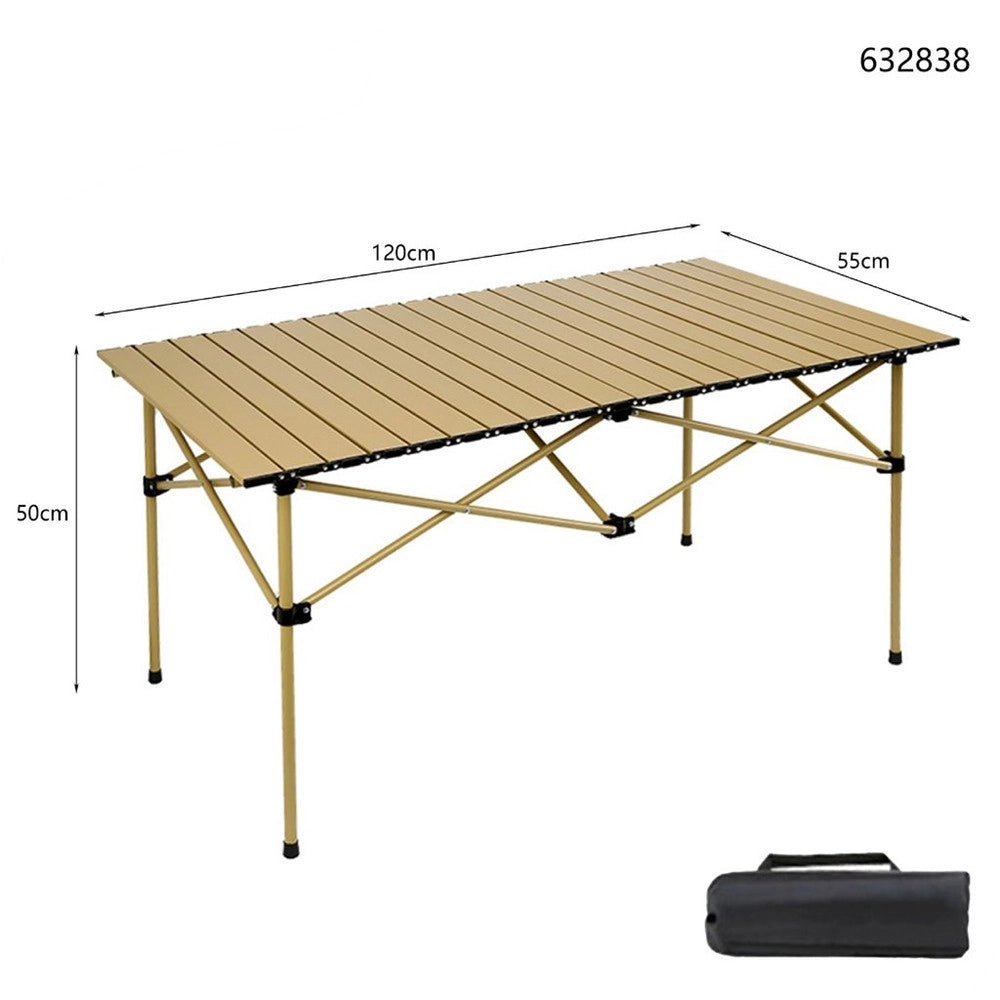 Trade Shop - Tavolo Pieghevole Da Campeggio Esterno Portatile Giardino Balcone Pic Nic Beige 632838 -