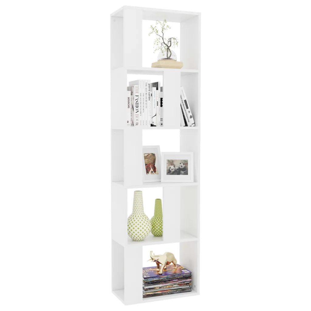 Libreria Divisorio-Scaffale per Libri-Mobile di Stoccaggio Bianco 45x24x159 cm in Legno Multistrato