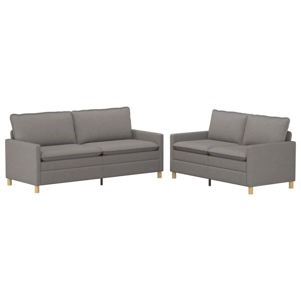 Set di divani 2 pz Tortora Tessuto 3417142