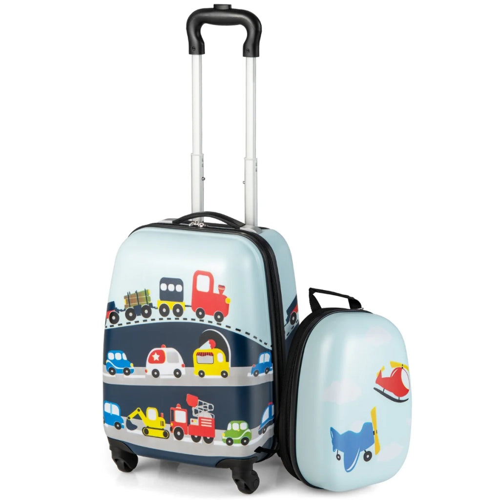 Set di 2 valigie trolley per bambini 32 x 22 x 40-83 cm grande capacità design ergonomico ABS blu 20_0014619