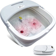 Bagno per piedi pieghevole con funzione di massaggio, 500W, pedicure elettrica con riscaldamento e bolle