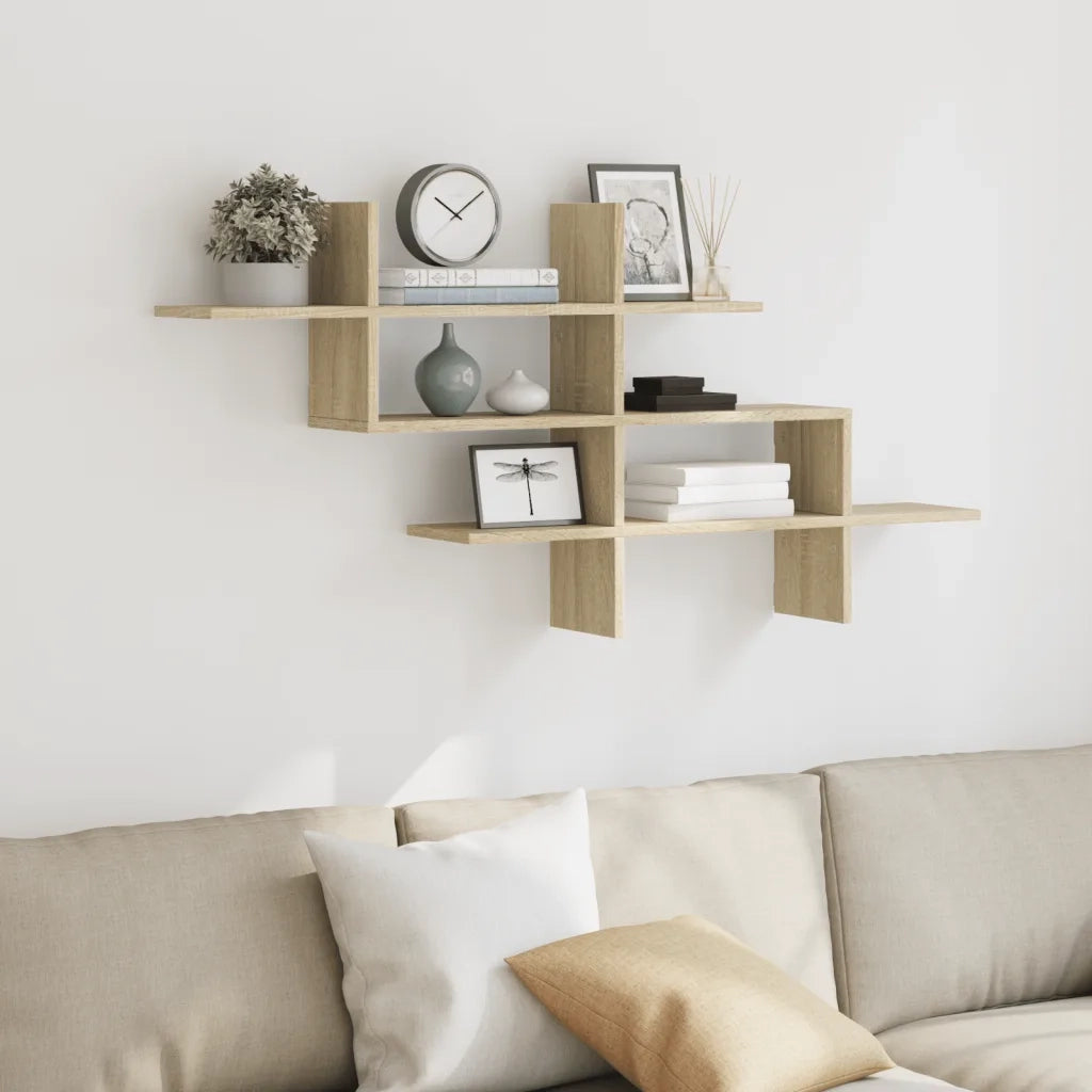 Scaffale Parete Rovere Sonoma 124,5x18x60,5 cm in Truciolato