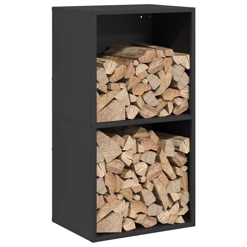 Rastrelliera per Legna da Ardere Nera 40x30x75 cm 864191