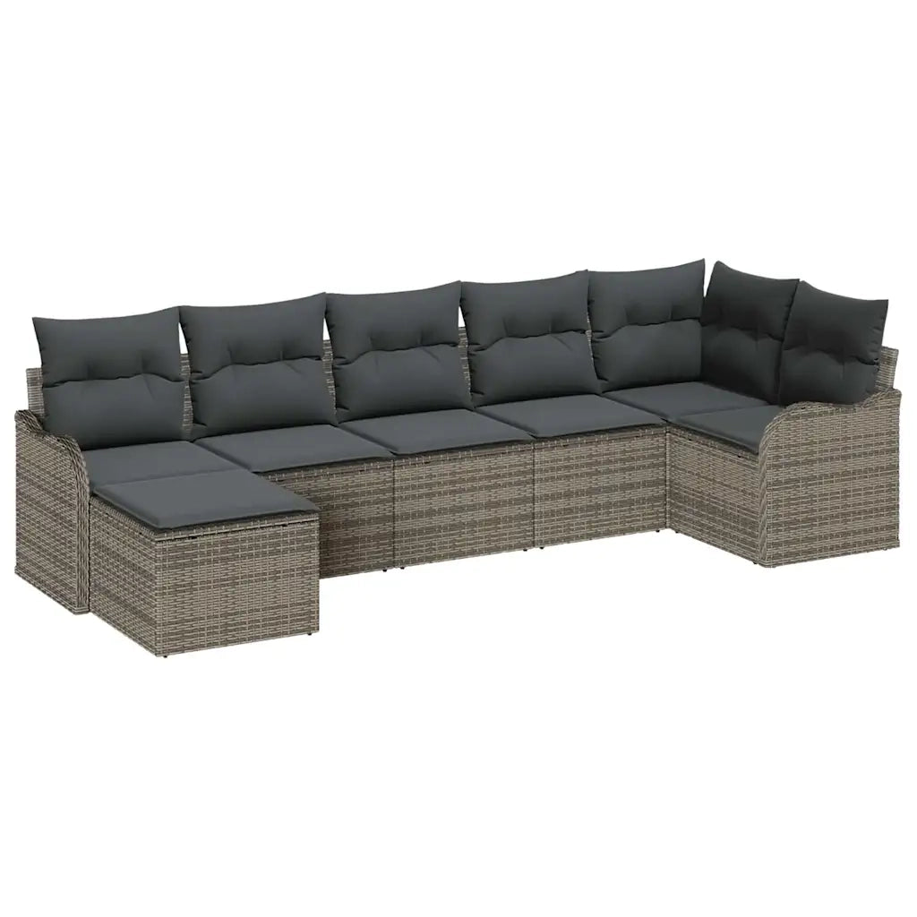 Set Divano da Giardino Grigio polyrattan 3345789