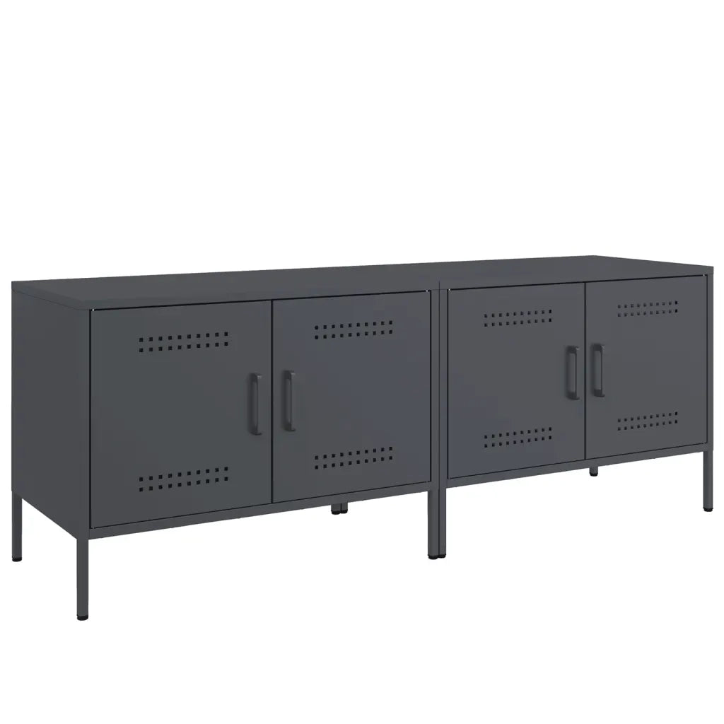 Mobili TV 2pz Antracite 68x39x50,5 cm in Acciaio