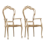 Set 2 poltrone barocche intagliate legno grezzo 60x55x110 - Mobili 2G