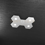 HEXAGON APPLIQUE-PLAFONIERA 4 LUCI + 1 DECORATIVO GRIGIO 1142-4L1D-GR