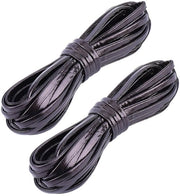 Cordone PU in pelle dura (10 m, 2 pezzi), morbido, pieghevole, 4 mm, lucido a doppia faccia, per la realizzazione di oggetti di artigianato, bracciali, gioielli e collane (marrone scuro)