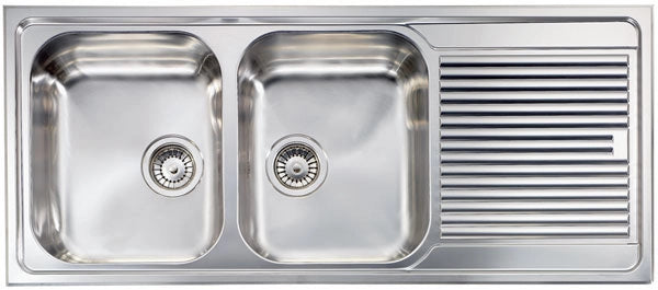 Lavello ZENITH 116x50 2 vasche sinistre+ gocciolatoio ACCIAIO INOX 011247.S1.01.2016