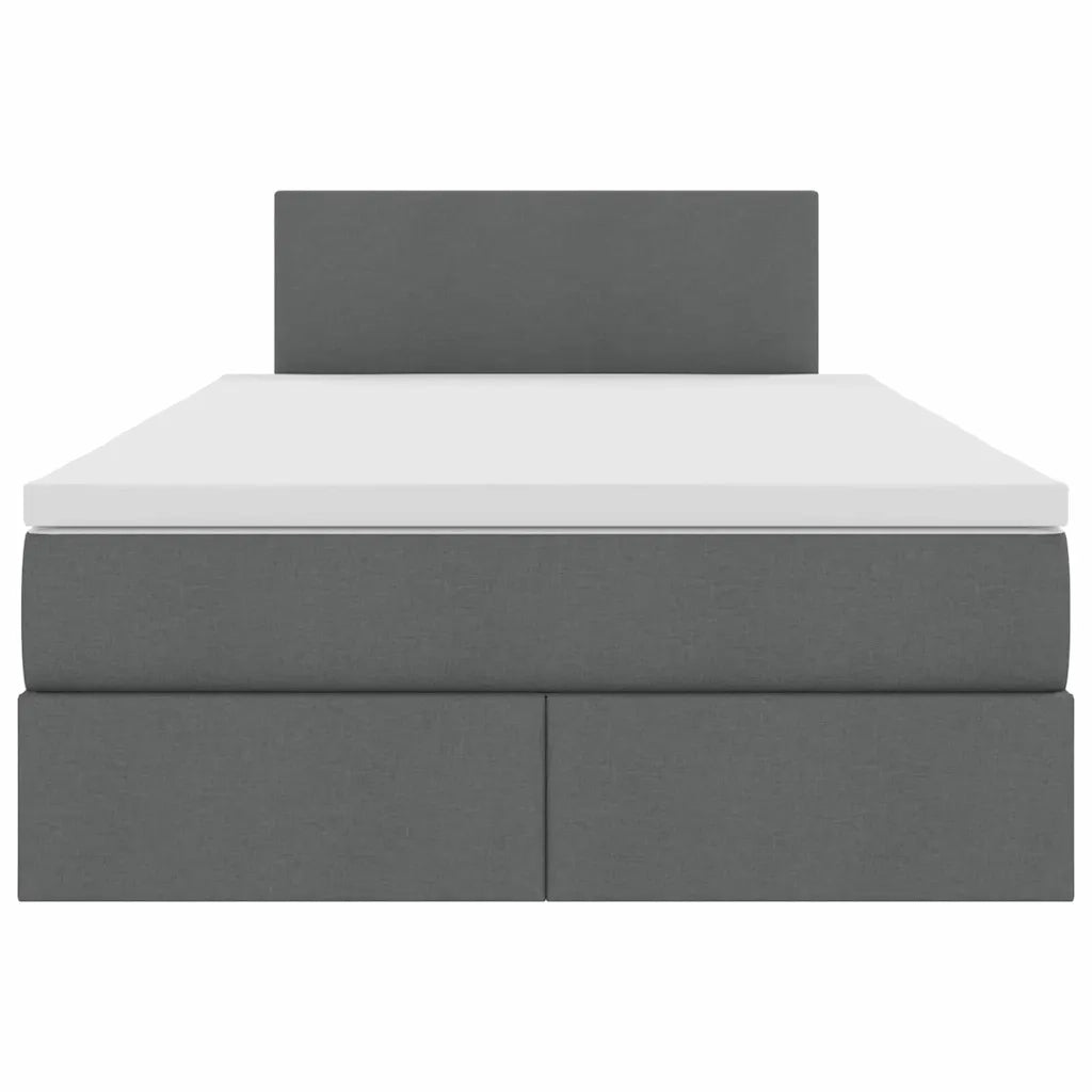 Letto con contenitore e materasso Grigio scuro 120 x 190 cm