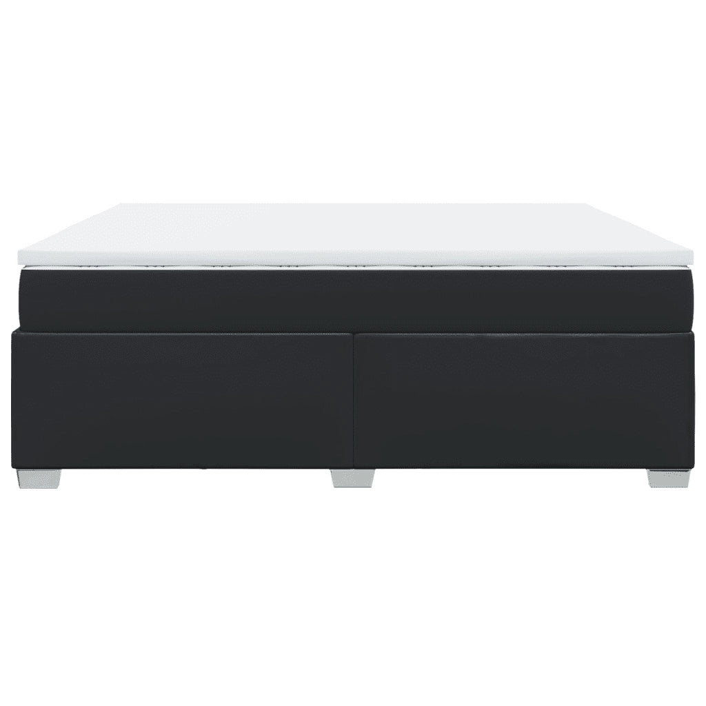 Giroletto a Molle con Materasso Nero 200x200 cm in Similpelle 3285225