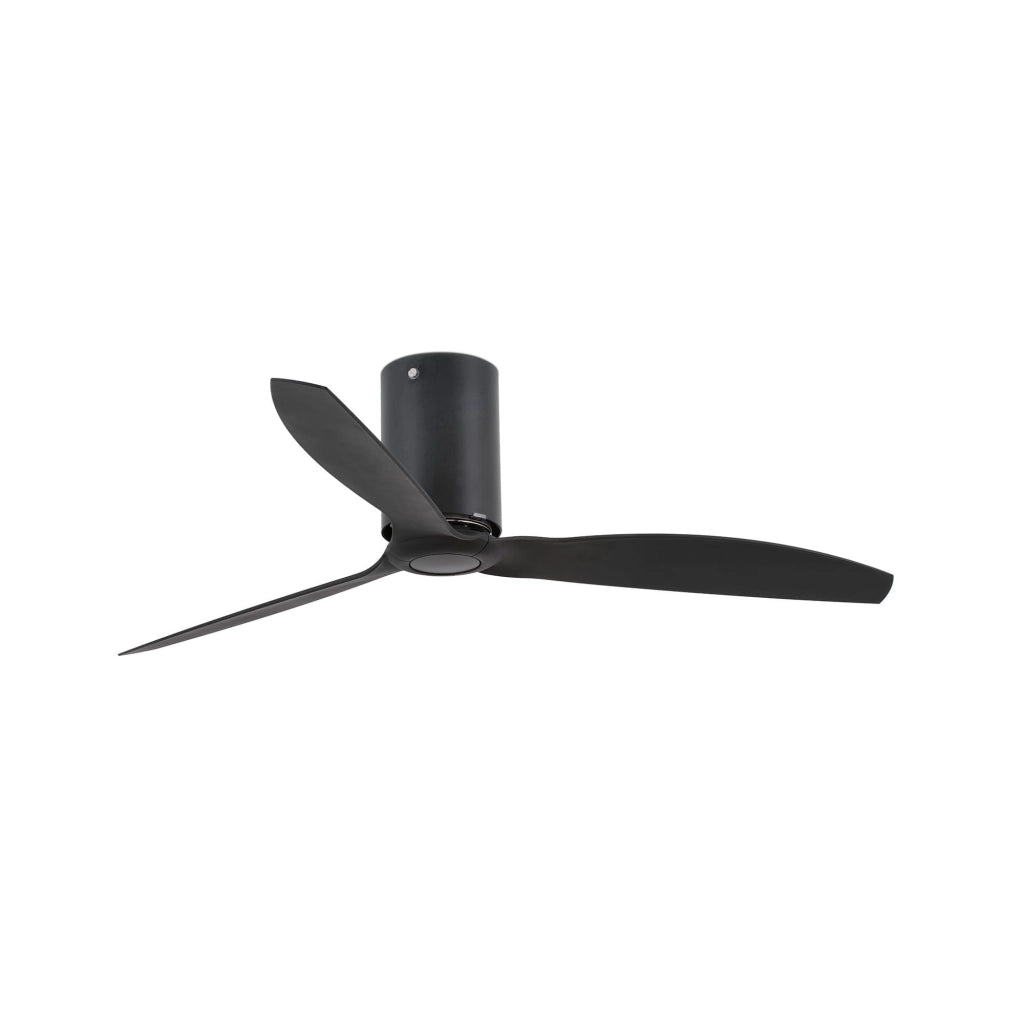 FARO Ventilatore da soffitto Mini Tube Fan nero opaco motore DC – Silenzioso e a basso consumo 6 velocita regolabili telecomando incluso funzione estate-inverno per ambienti da 13 a 176 m²