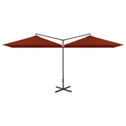 Ombrellone doppio con palo in acciaio terracotta 600 x 300 cm 02_0008436