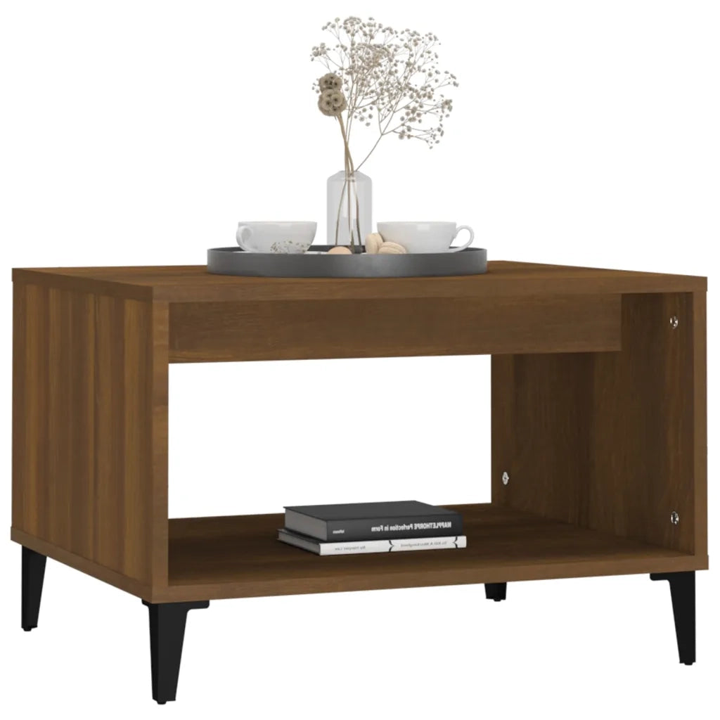 Tavolino da Salotto Rovere Marrone 60x50x40cm Legno Multistrato 817524