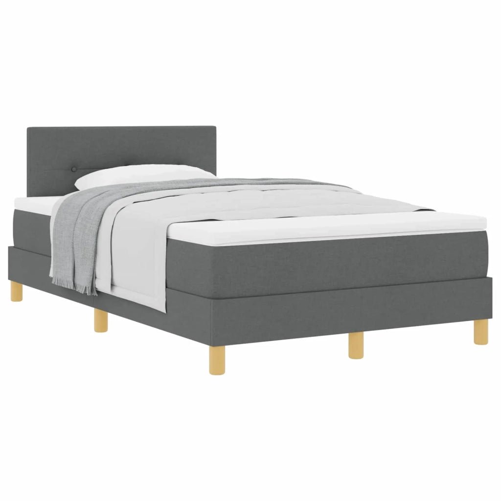 Letto a molle con cuscino Grigio scuro 120 x 190 cm Tessuto 3338903