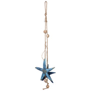 Campanello a vento in legno blu, 17x3x63h cm