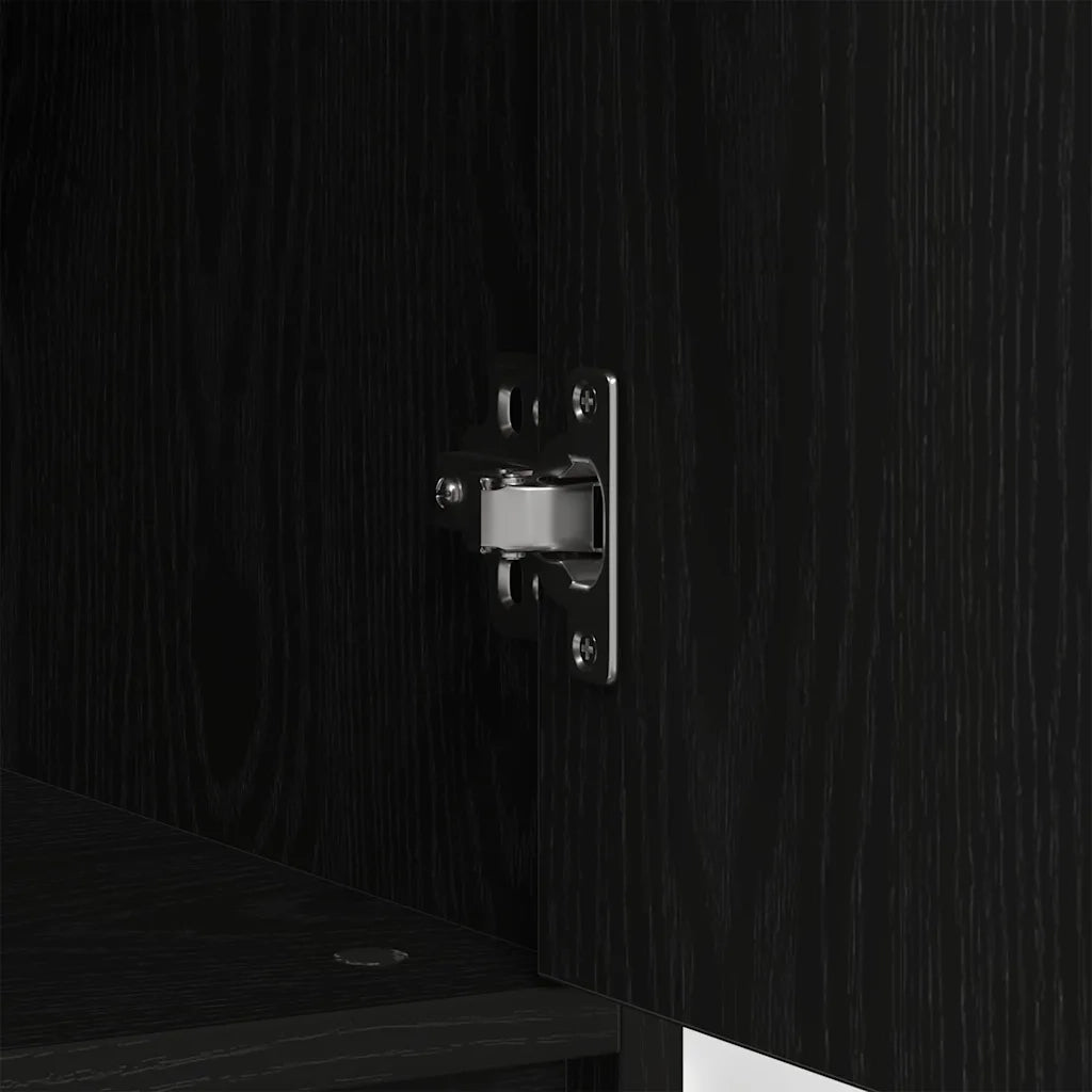 Credenza con Cassetto Rovere Nero 80x34x76 cm Legno Multistrato 861536